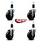 Service Caster 4'' Hard Rubber Wheel Swivel 1-3/8'' Expanding Stem Caster, 4PK SCC-EX20S414-HRS-138-4 - alternate 2